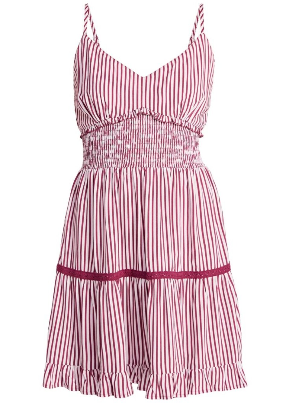 NWT, SZ L (12-14), Fit & Flare, Red Stripe Summer Mini Dress